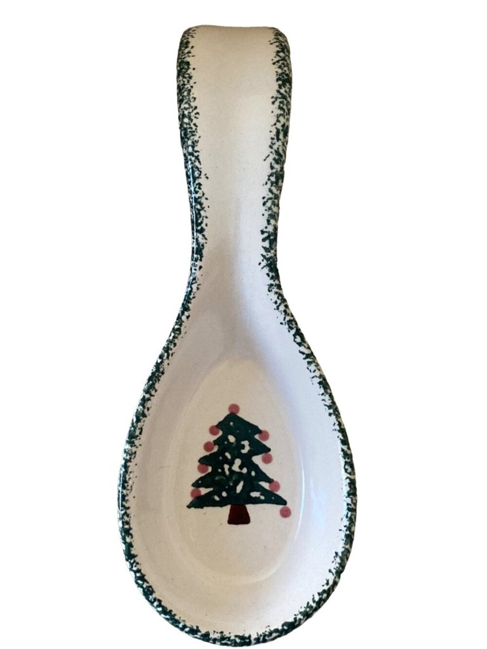 Christmas tree green sponge vintage spoon rest loomco ceramic
